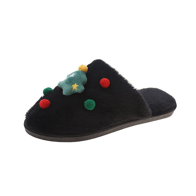 Wholesale Christmas Plush Warm Plush Velvet Home Shoes  Women Slippers